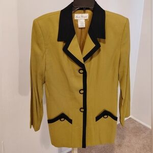 Women's Mustard Blazer with Black Accents